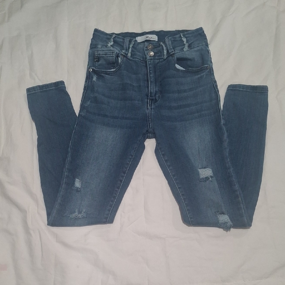 KanCan Women'sDark Blue Distressed Skinny Jeans Size 7/27